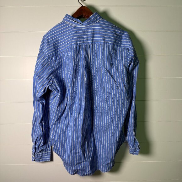 Ralph Lauren Classic Fit Long Sleeve Button Down Men's Shirt Sz. XL Blue & White - Picture 5 of 7